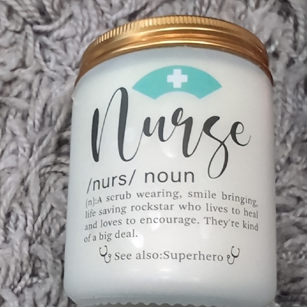Nurse Definition Candle with Gold Lid
